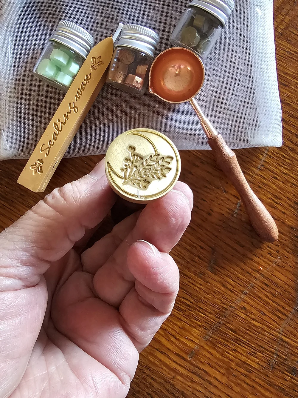 Wax Seal Starter Set with Wooden Handle and Copper Spoon